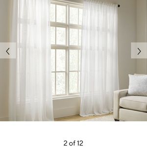 30”x84” Pottery Barn Emery Sheer Linen Curtain Panels (2)